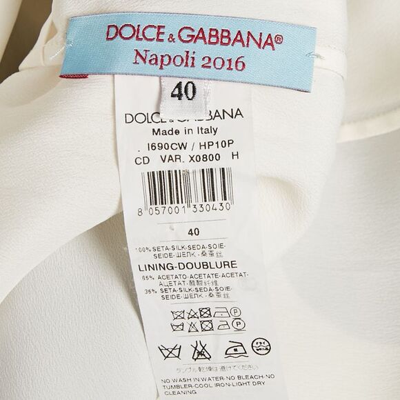 Dolce & Gabbana Napoli White Polka Dots Print Organza Shift Short Dress S - Picture 7 of 7
